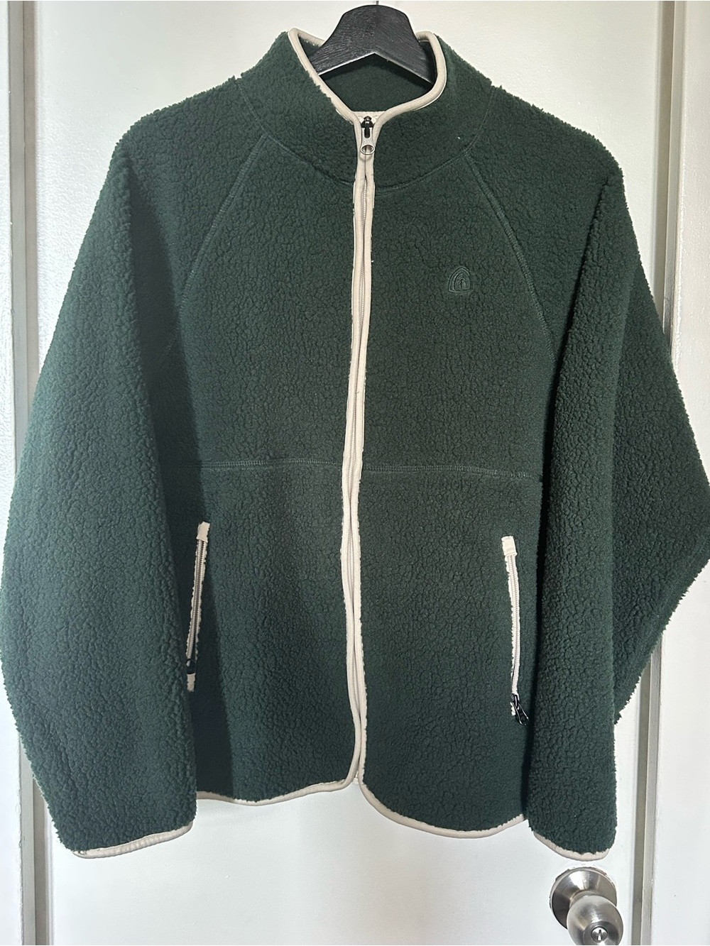 Dark Green Teddy Sherpa Fleece Jacket